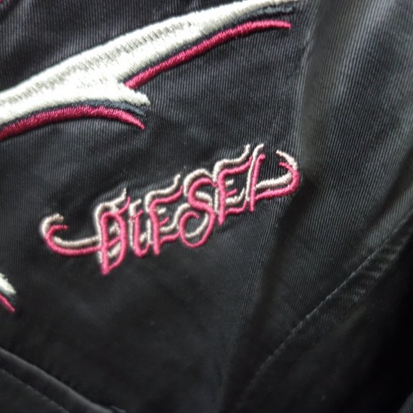 Diesel 100% Rayon-Viscose Casual Button Down Short Sleeve Black Shirt Size S - Picture 5 of 14